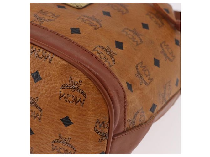 Borsa a tracolla MCM Vicetos Logogram Purse PVC Pelle Marrone Oro Auth ar13940 D'oro - vista 14