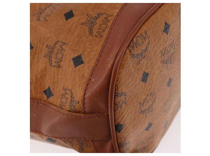Borsa a tracolla MCM Vicetos Logogram Purse PVC Pelle Marrone Oro Auth ar13940 D'oro - vista 15