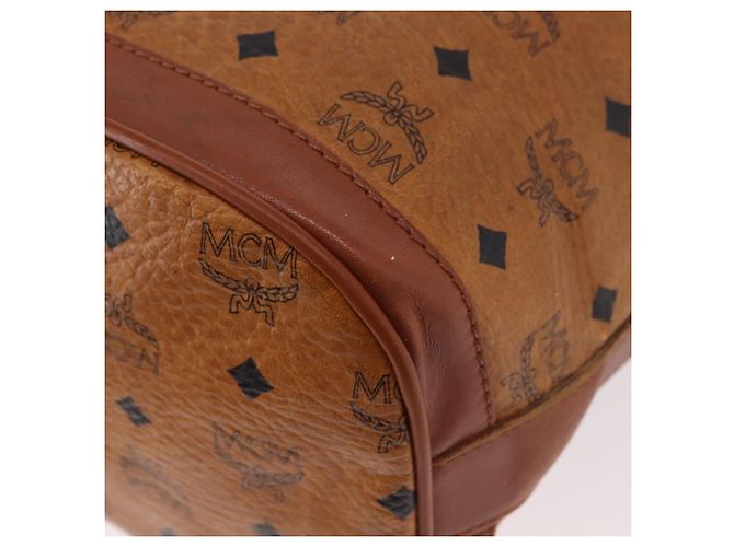 Borsa a tracolla MCM Vicetos Logogram Purse PVC Pelle Marrone Oro Auth ar13940 D'oro - vista 16