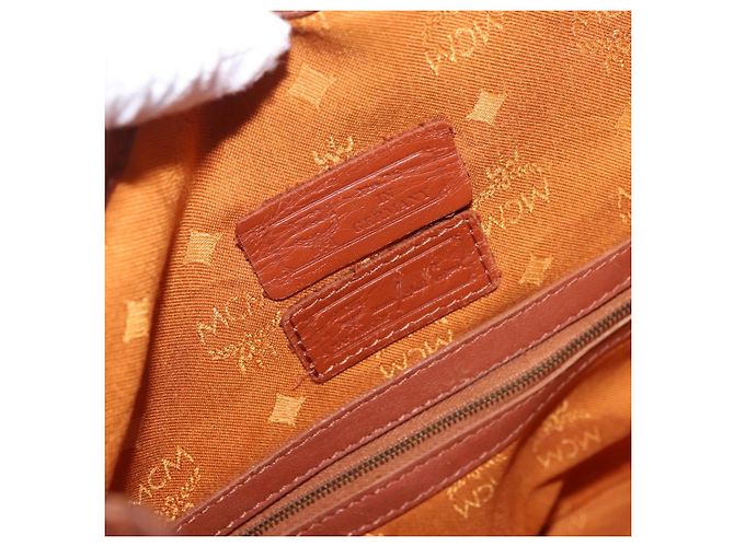 Borsa a tracolla MCM Vicetos Logogram Purse PVC Pelle Marrone Oro Auth ar13940 D'oro - vista 17