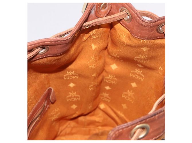 Borsa a tracolla MCM Vicetos Logogram Purse PVC Pelle Marrone Oro Auth ar13940 D'oro - vista 18