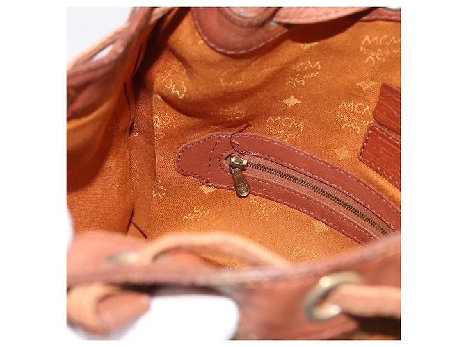 Borsa a tracolla MCM Vicetos Logogram Purse PVC Pelle Marrone Oro Auth ar13940 D'oro - vista 20