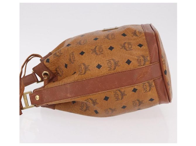 Borsa a tracolla MCM Vicetos Logogram Purse PVC Pelle Marrone Oro Auth ar13940 D'oro - vista 4