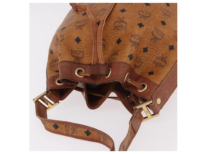 Borsa a tracolla MCM Vicetos Logogram Purse PVC Pelle Marrone Oro Auth ar13940 D'oro - vista 6