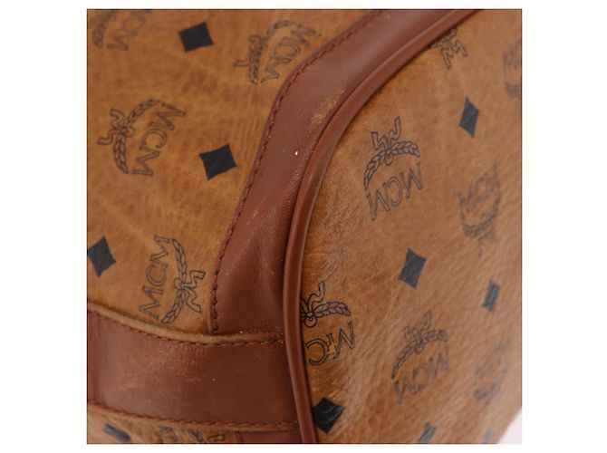 Borsa a tracolla MCM Vicetos Logogram Purse PVC Pelle Marrone Oro Auth ar13940 D'oro - vista 9