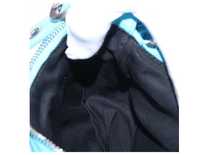 BALENCIAGA Le Cagolel Mini Hand Bag Leather Blue 671309 Auth 184859M Azul - vista 19