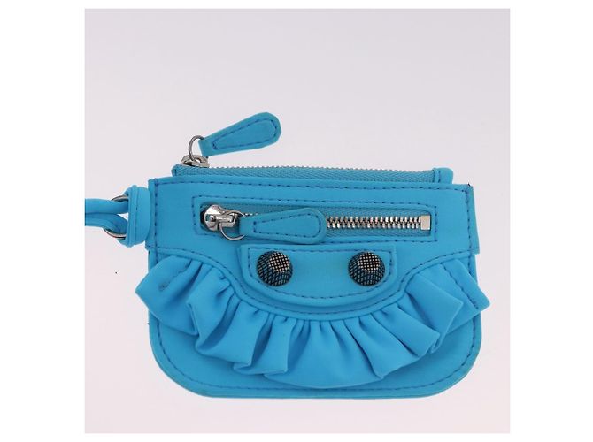BALENCIAGA Le Cagolel Mini Hand Bag Leather Blue 671309 Auth 184859M Azul - vista 20