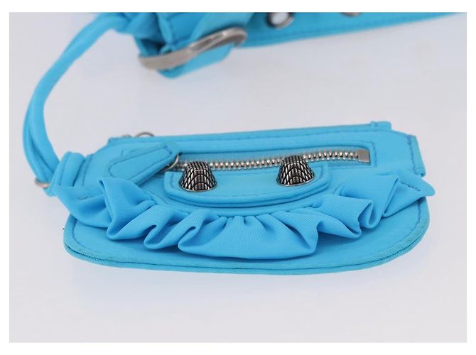 BALENCIAGA Le Cagolel Mini Hand Bag Leather Blue 671309 Auth 184859M Azul - vista 24