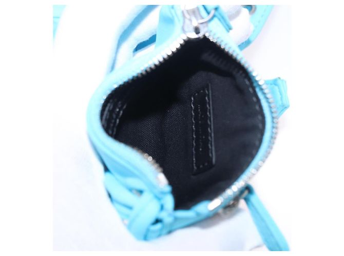 BALENCIAGA Le Cagolel Mini Hand Bag Leather Blue 671309 Auth 184859M Azul - vista 26