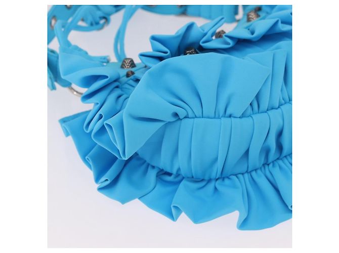 BALENCIAGA Le Cagolel Mini Hand Bag Leather Blue 671309 Auth 184859M Azul - vista 9