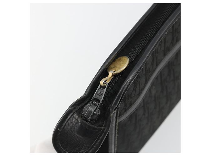 Clutch Christian Dior Trotter Canvas Black Gold Auth 185202 Nero D'oro - vista 10