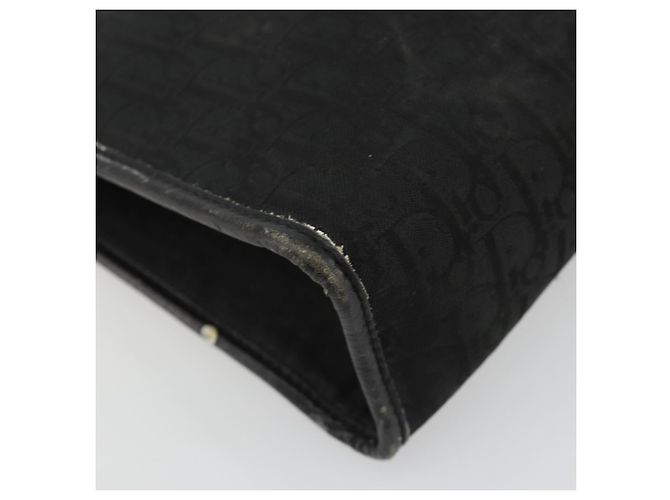 Clutch Christian Dior Trotter Canvas Black Gold Auth 185202 Nero D'oro - vista 14
