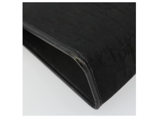 Clutch Christian Dior Trotter Canvas Black Gold Auth 185202 Nero D'oro - vista 16