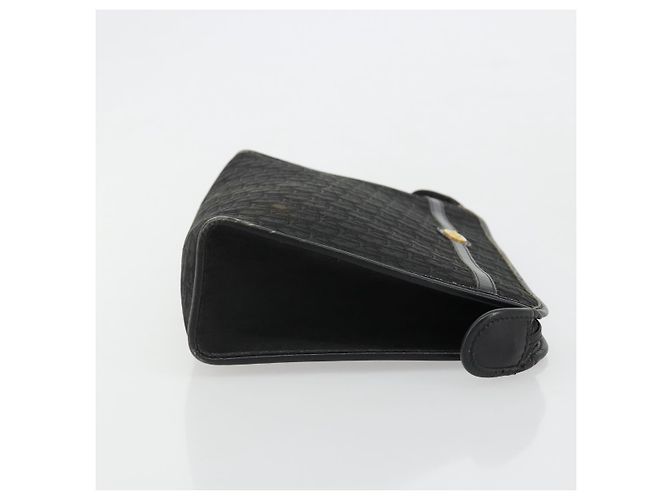 Clutch Christian Dior Trotter Canvas Black Gold Auth 185202 Nero D'oro - vista 3