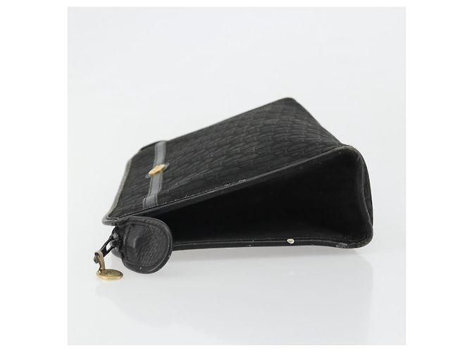 Clutch Christian Dior Trotter Canvas Black Gold Auth 185202 Nero D'oro - vista 4