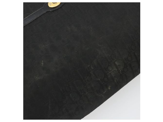 Clutch Christian Dior Trotter Canvas Black Gold Auth 185202 Nero D'oro - vista 9
