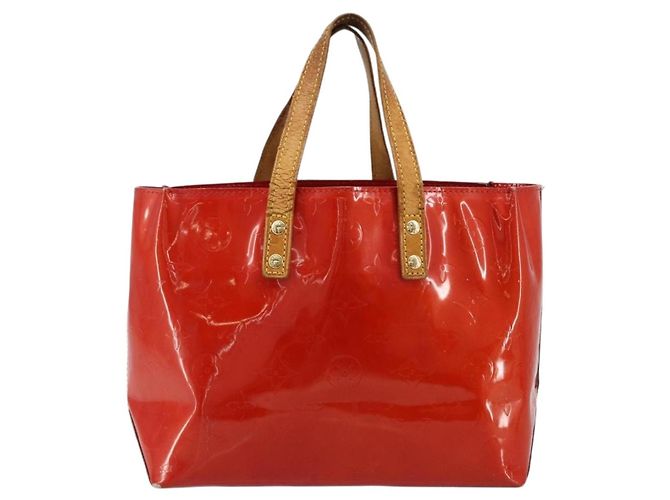 LOUIS VUITTON Borsa Monogram Vernis Reade PM Rosso Rouge M91088 LV Auth ti3945 - vista 13