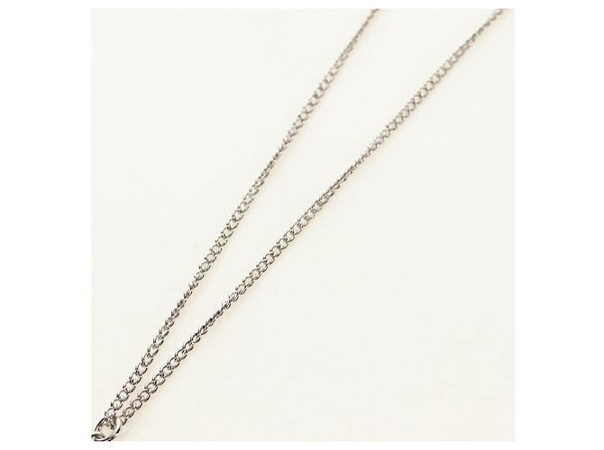 Collana CHANEL COCO Mark Cat in metallo Argento CC Autentica 184248M - vista 4