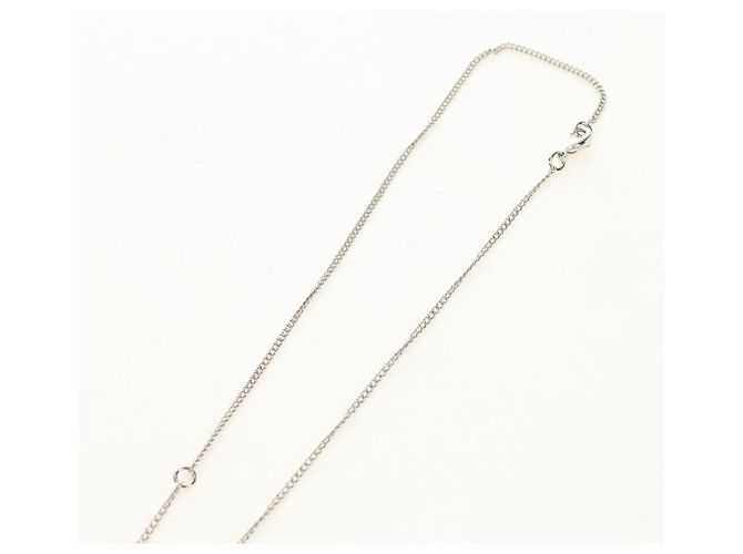 Collana CHANEL COCO Mark Cat in metallo Argento CC Autentica 184248M - vista 9