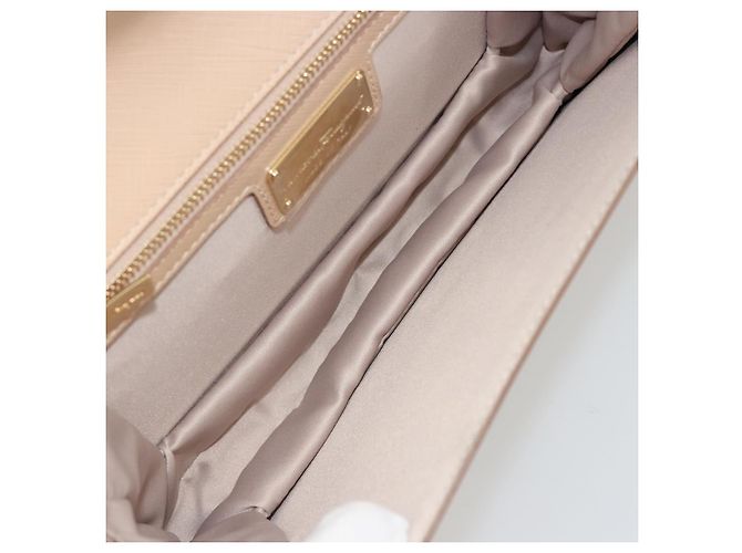 Borsa a tracolla con catena Salvatore Ferragamo in pelle beige oro Auth ki6669V - vista 10