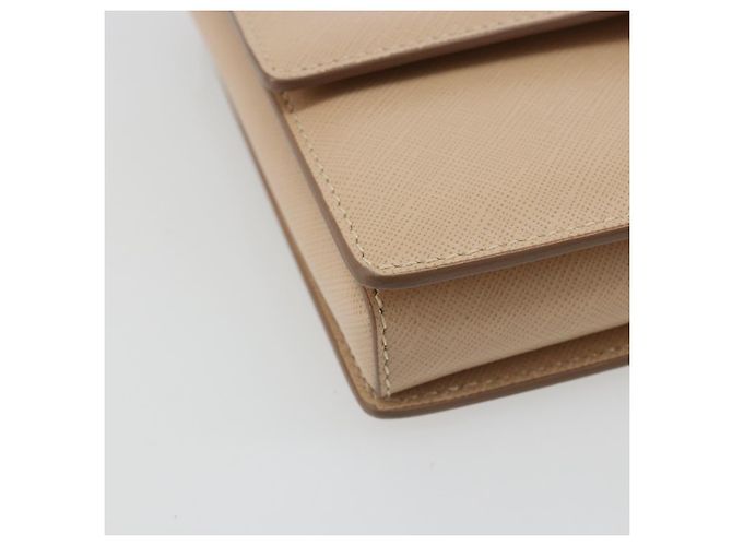 Borsa a tracolla con catena Salvatore Ferragamo in pelle beige oro Auth ki6669V - vista 14