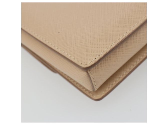 Borsa a tracolla con catena Salvatore Ferragamo in pelle beige oro Auth ki6669V - vista 16