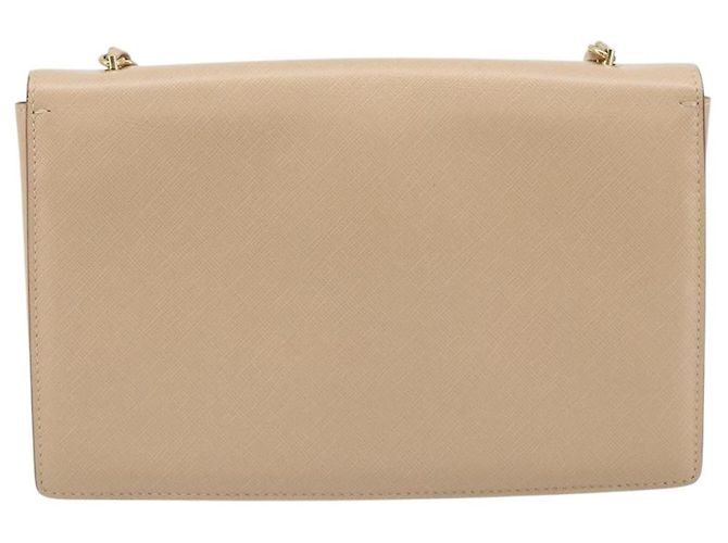 Borsa a tracolla con catena Salvatore Ferragamo in pelle beige oro Auth ki6669V - vista 2