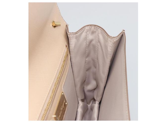 Borsa a tracolla con catena Salvatore Ferragamo in pelle beige oro Auth ki6669V - vista 20