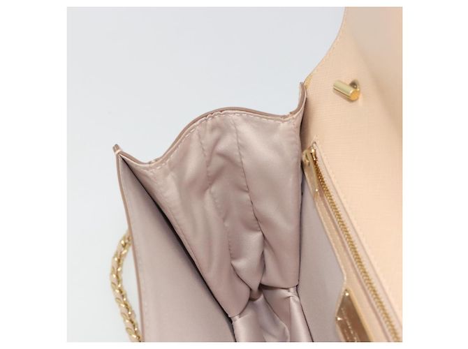 Borsa a tracolla con catena Salvatore Ferragamo in pelle beige oro Auth ki6669V - vista 21