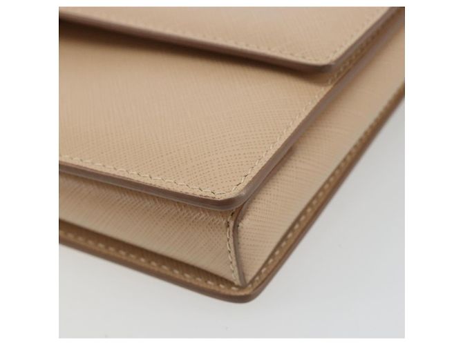 Borsa a tracolla con catena Salvatore Ferragamo in pelle beige oro Auth ki6669V - vista 9