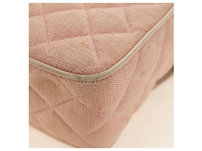 CHANEL Matelasse Chain Shoulder Bag Canvas Pink Gold CC Auth 183065M Rosa D'oro - vista 19