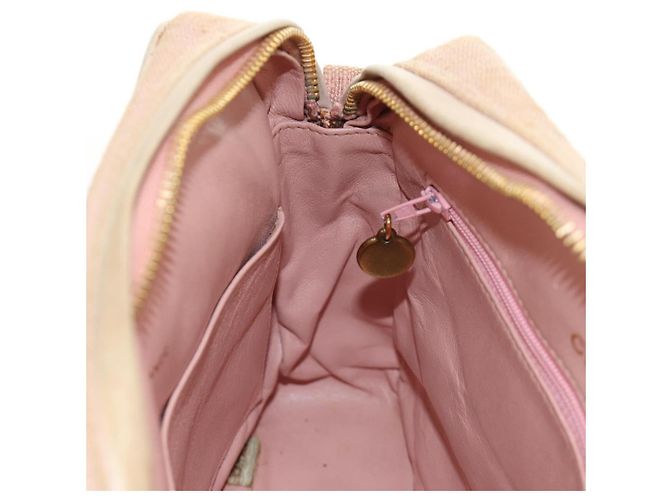 CHANEL Matelasse Chain Shoulder Bag Canvas Pink Gold CC Auth 183065M Rosa D'oro - vista 29