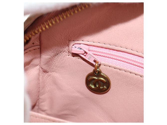CHANEL Matelasse Chain Shoulder Bag Canvas Pink Gold CC Auth 183065M Rosa D'oro - vista 31