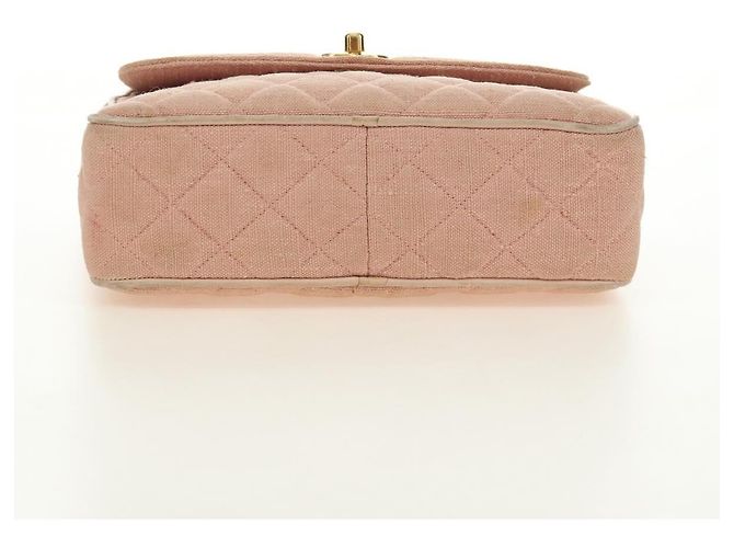 CHANEL Matelasse Chain Shoulder Bag Canvas Pink Gold CC Auth 183065M Rosa D'oro - vista 7