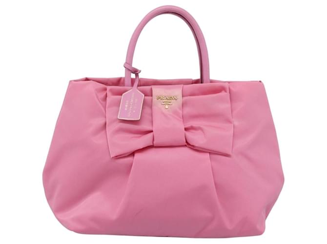 Borsa PRADA Nylon Rosa Oro Auth ka4702A D'oro - vista 13