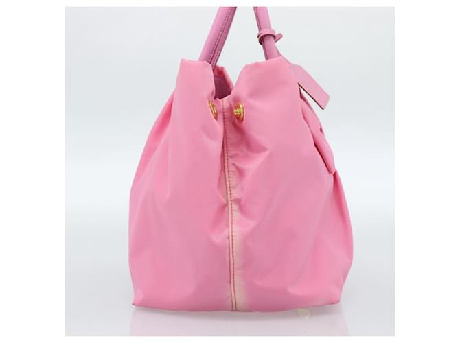 Borsa PRADA Nylon Rosa Oro Auth ka4702A D'oro - vista 3