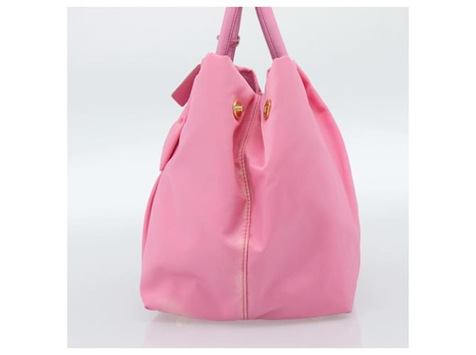 Borsa PRADA Nylon Rosa Oro Auth ka4702A D'oro - vista 4