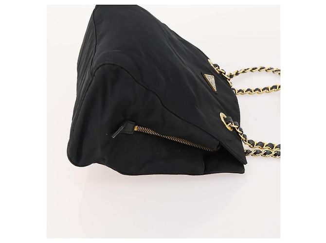Borsa Tote con Catena PRADA Nylon 2 Set Navy Black Auth am11754 Nero Blu navy - vista 13