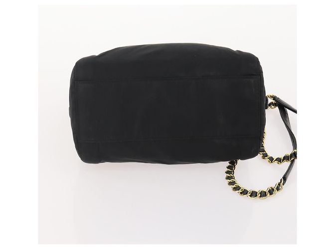 Borsa Tote con Catena PRADA Nylon 2 Set Navy Black Auth am11754 Nero Blu navy - vista 16