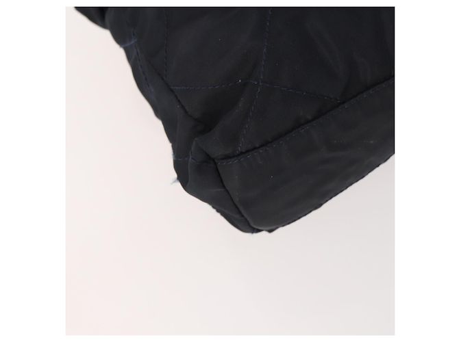 Borsa Tote con Catena PRADA Nylon 2 Set Navy Black Auth am11754 Nero Blu navy - vista 8