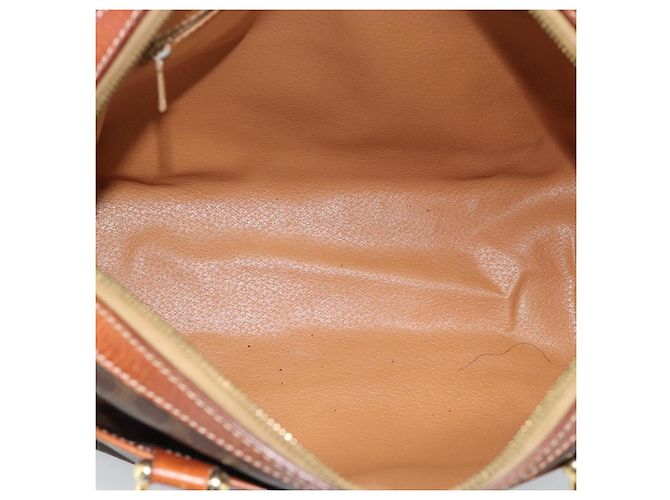 Céline Borsa CELINE Macadam Canvas PVC Pelle Marrone Oro Autentica 185260A D'oro - vista 10