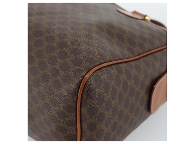 Céline Borsa CELINE Macadam Canvas PVC Pelle Marrone Oro Autentica 185260A D'oro - vista 14