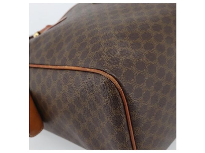 Céline Borsa CELINE Macadam Canvas PVC Pelle Marrone Oro Autentica 185260A D'oro - vista 15
