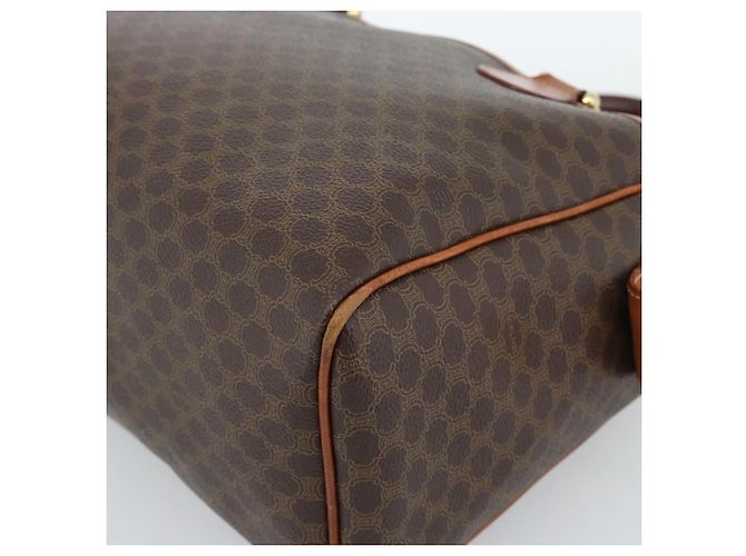 Céline Borsa CELINE Macadam Canvas PVC Pelle Marrone Oro Autentica 185260A D'oro - vista 16
