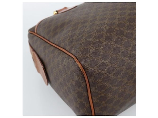 Céline Borsa CELINE Macadam Canvas PVC Pelle Marrone Oro Autentica 185260A D'oro - vista 17