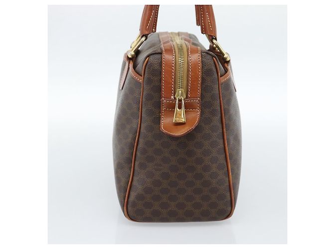 Céline Borsa CELINE Macadam Canvas PVC Pelle Marrone Oro Autentica 185260A D'oro - vista 3