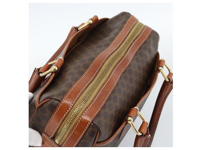 Céline Borsa CELINE Macadam Canvas PVC Pelle Marrone Oro Autentica 185260A D'oro - vista 6