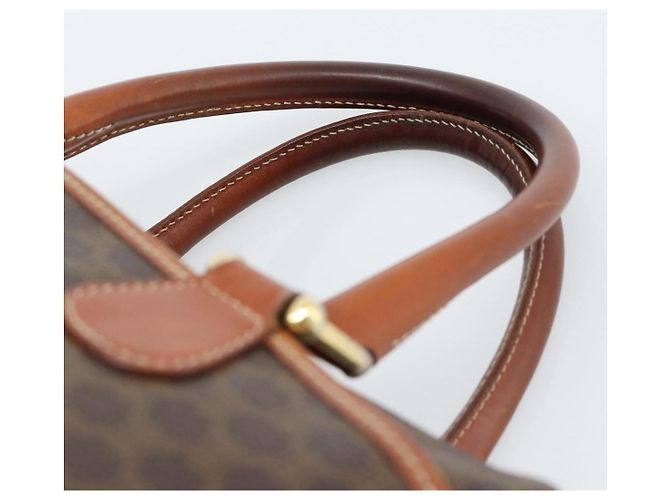Céline Borsa CELINE Macadam Canvas PVC Pelle Marrone Oro Autentica 185260A D'oro - vista 8