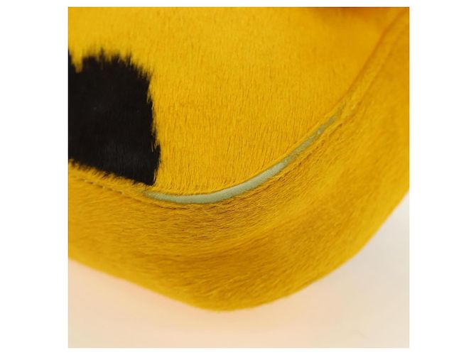 Borsa a tracolla FENDI Mamma Baguette in pelle Harako Giallo Argento Auth 184727SAV - vista 16
