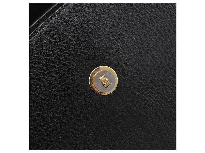 Bolsa de mão GUCCI Bamboo em couro preto e dourado 001 1118 1886 Auth 185153 - vista 10